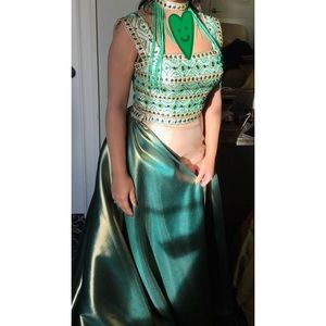 Couture Embellished Overskirt Gown